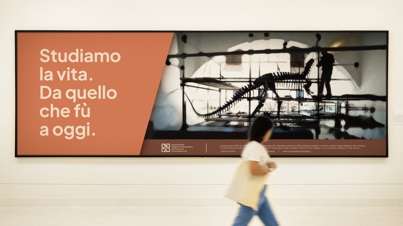 Manifesto dell'Associazione Didattica Naturalistica con la scritta Studiamo la vita. Da quello che fu a oggi.